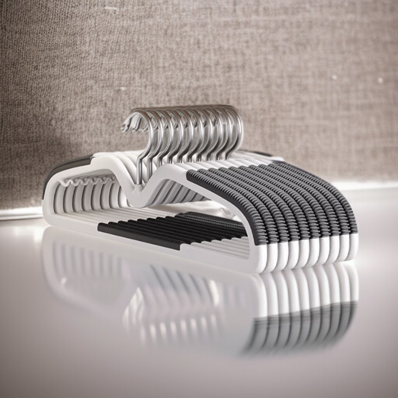 Set of 10 Compact Clothes Hangers — Non-Slip, Non-Marking, Space-Saving