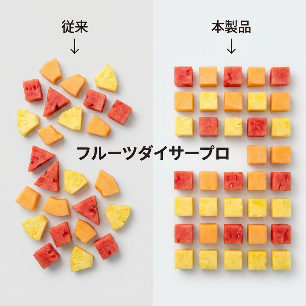 スイカダイスカッター 家庭用フルーツカッター スライス＆ダイス一体型