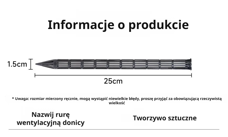Przewód wentylacyjny zapobiegający pleśni w doniczce