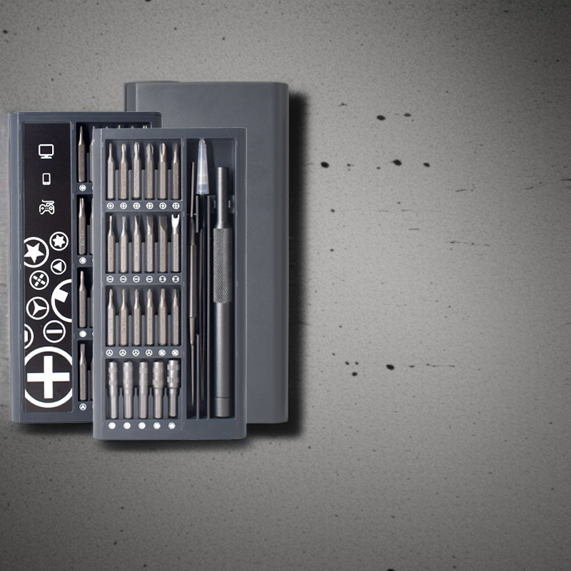 Kompaktes Multifunktions-Schraubendreher-Set mit magnetischem Edelstahl-Organizer