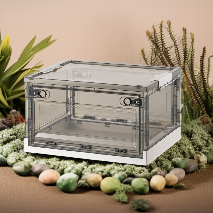 ホーム透明プラスチック収納ボックス折りたたみストレージ服おもちゃ主催者ストレージ ボックス透明プラスチック収納ボックス