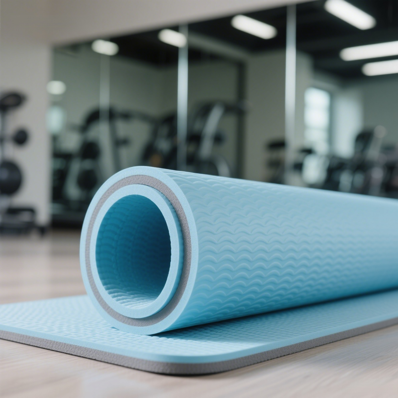 Durable rubber yoga mat with anti-skid design