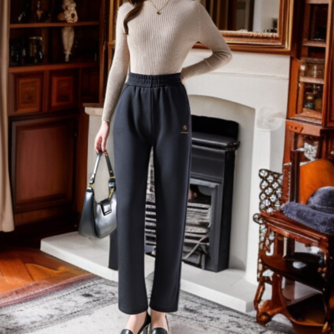 여성 캐주얼 패션 기모 도톰 와이드 팬츠 쉬넬 캐주얼 팬츠 추동 기모 와이드 팬츠 코듀로이 캐주얼 팬츠