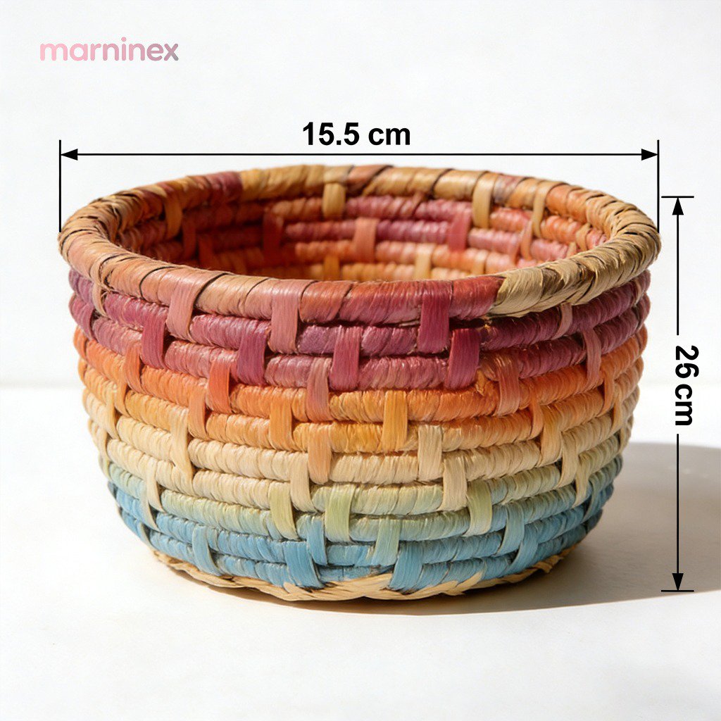 Set de cestas de ratán natural para organizar papelería