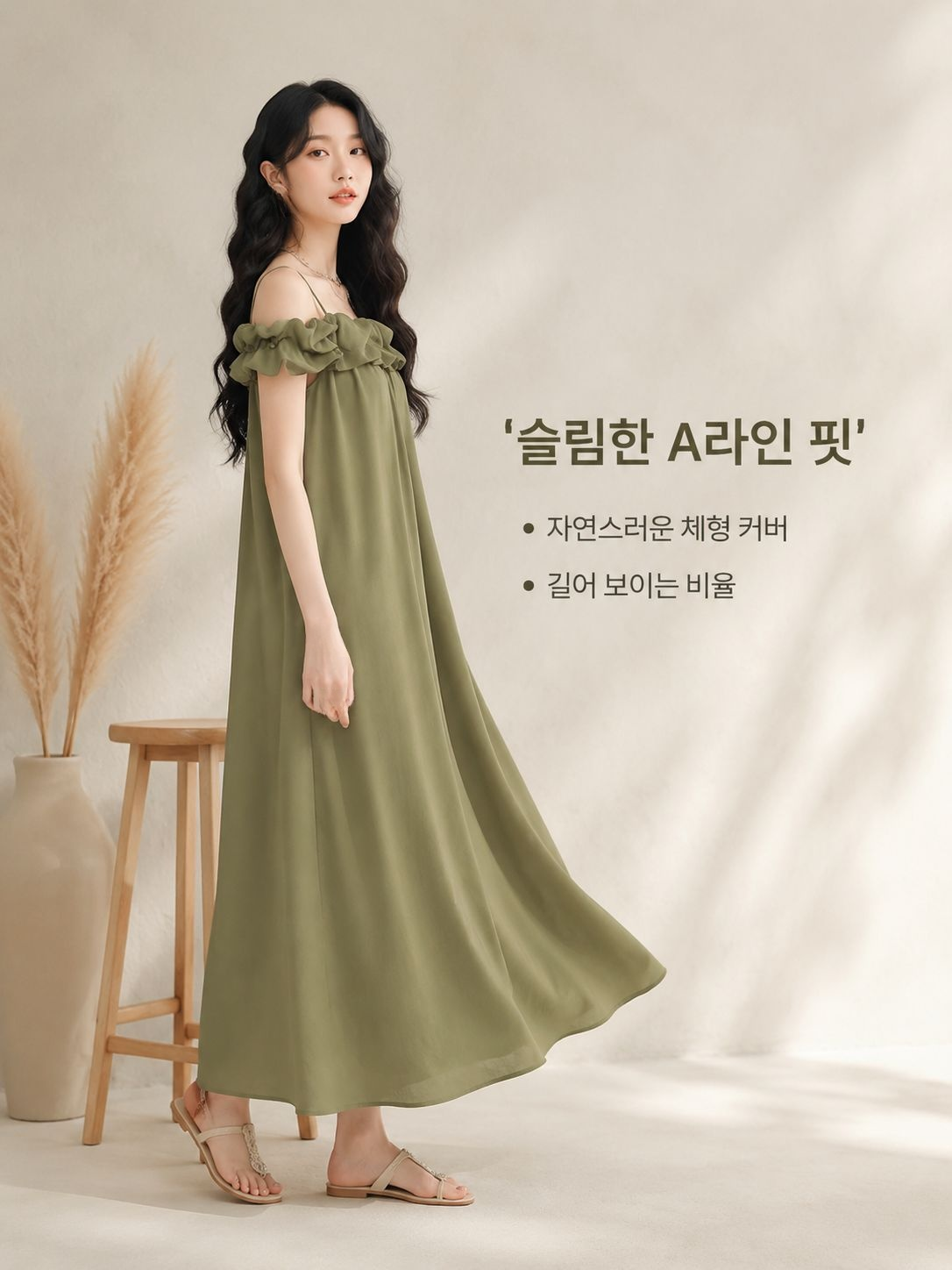 속살 가리기 A라인 스커트