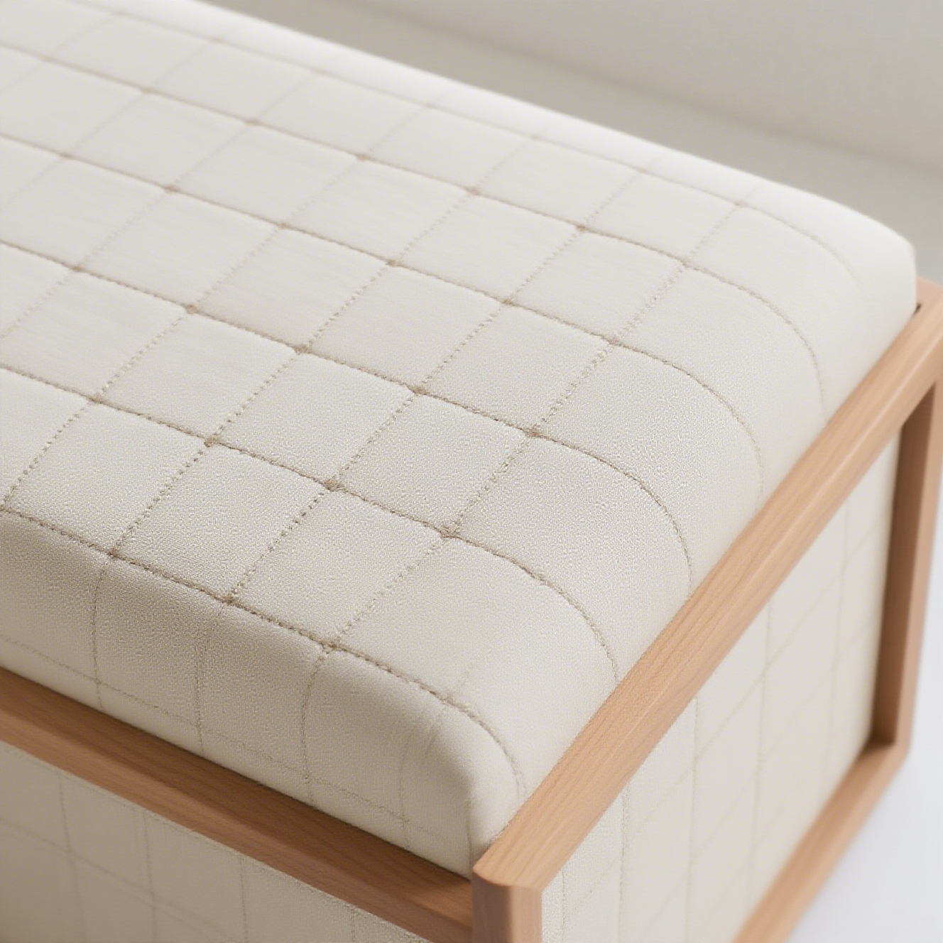 Banco de almacenamiento con estructura de madera maciza