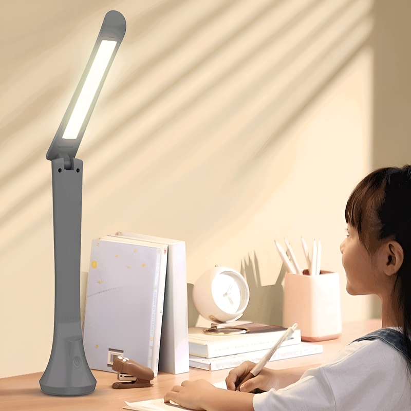 Smart Foldable Desk Lamp with Soft Light, Rechargeable Dual-Purpose Table Lamp