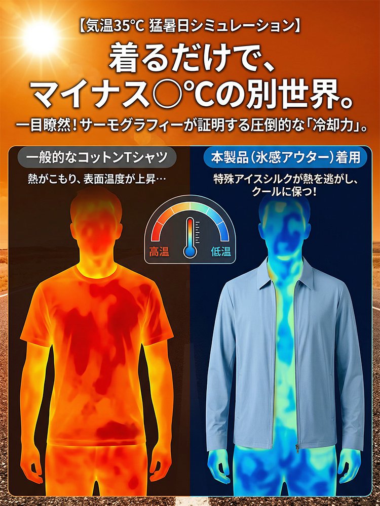 アイスシルクシワ防止ストレッチジャケット