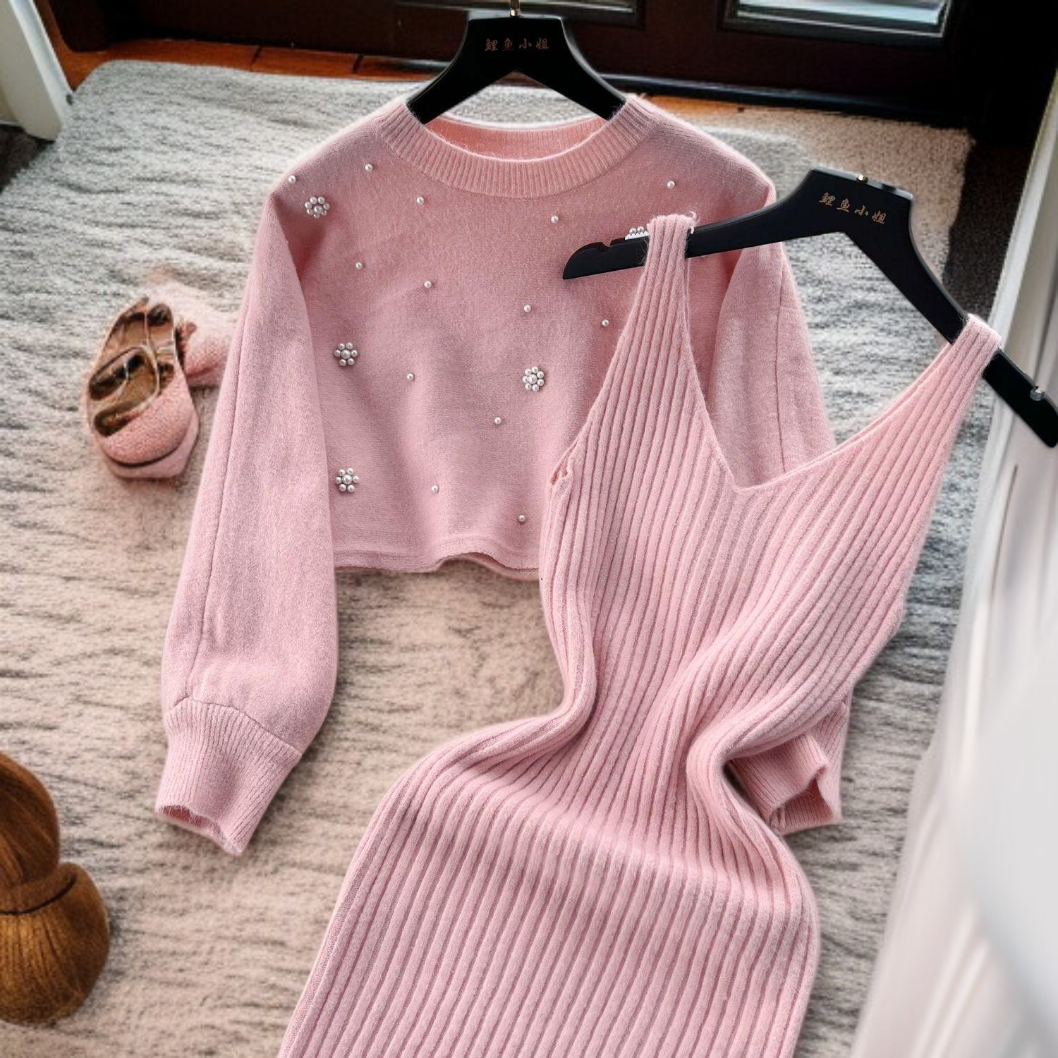 秋冬針織毛衣裙