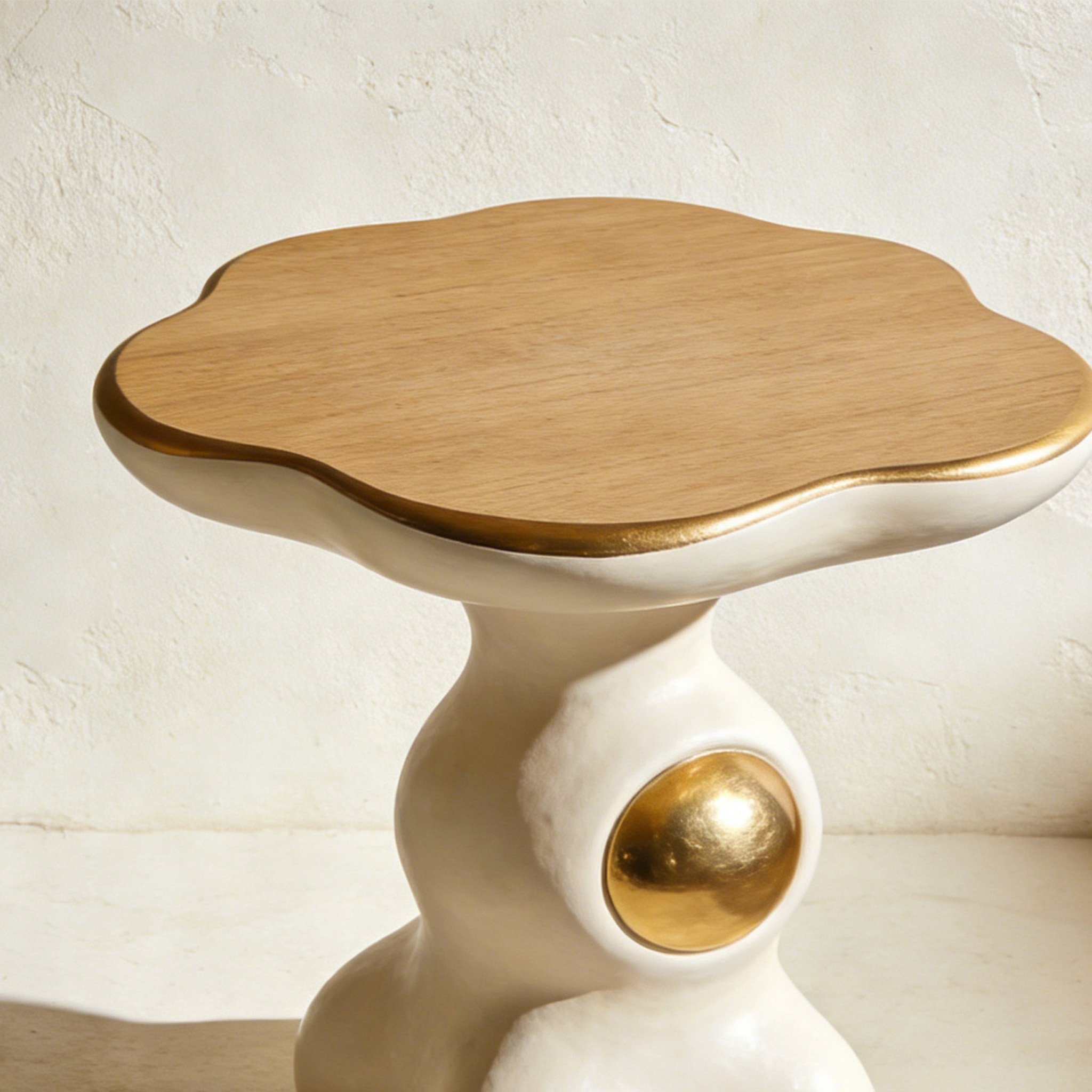 Close-up of premium wood grain on minimalist dining table