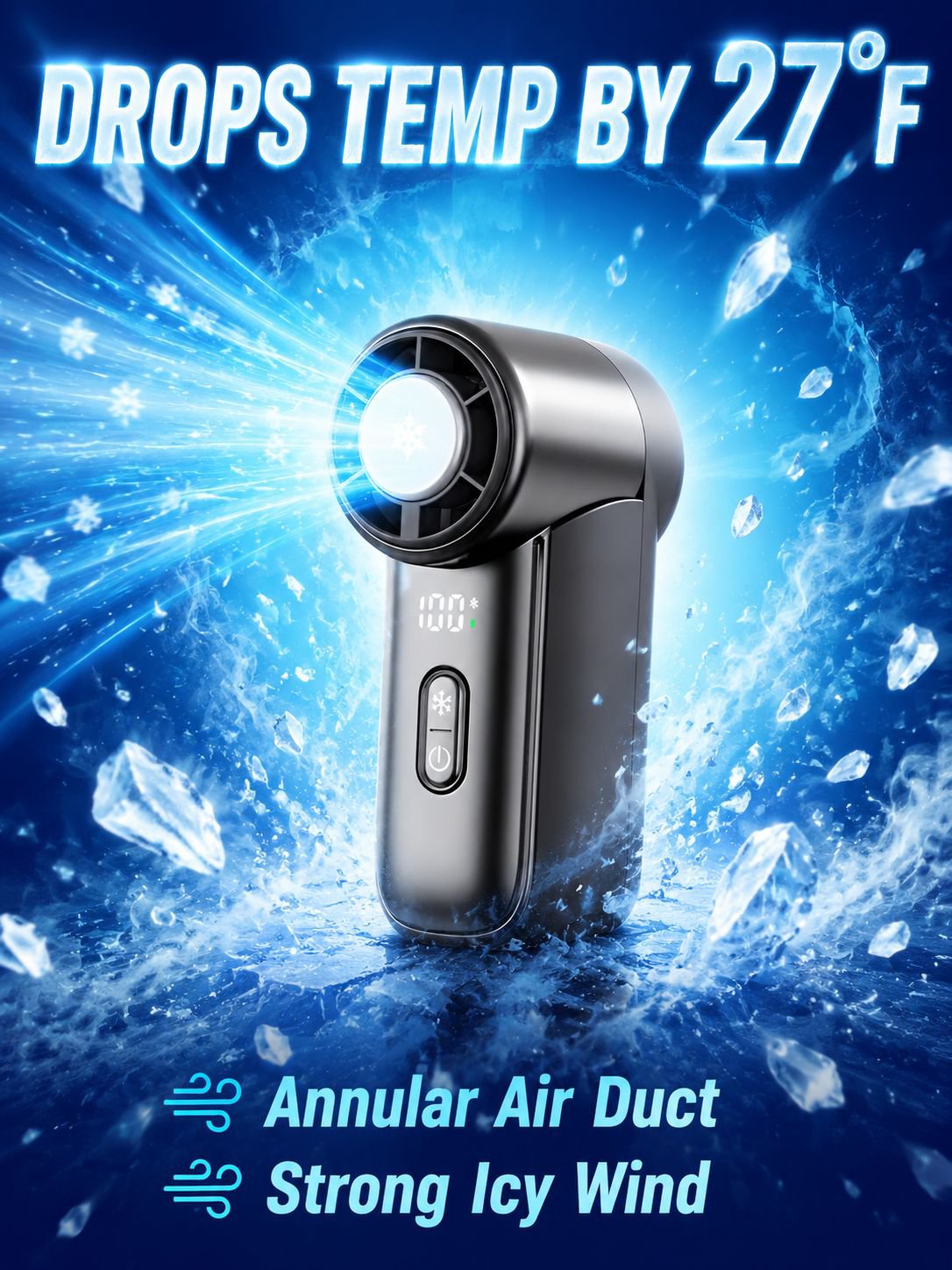 Cooling fan with stepless speed control and rechargeable outdoor portable high-speed handheld fan