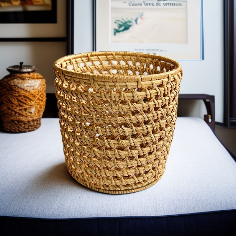 베트남식 라탄 빈티지 나무로 짠 펜홀더