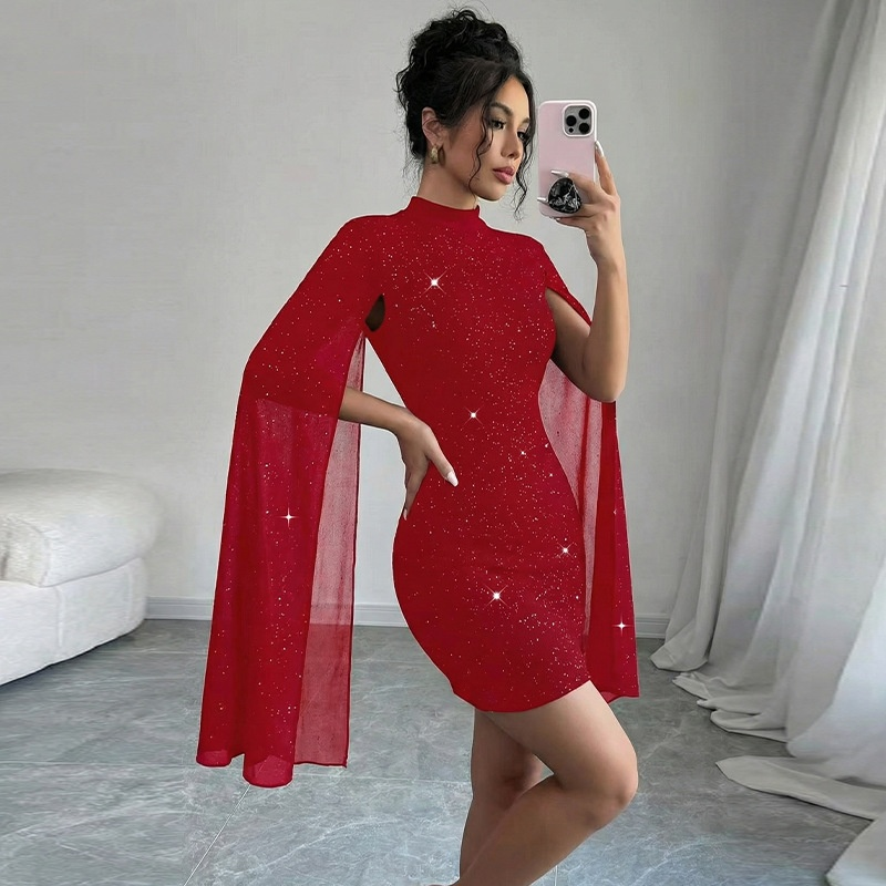 優雅風修身連衣裙女裝包臀裙彈力中裙