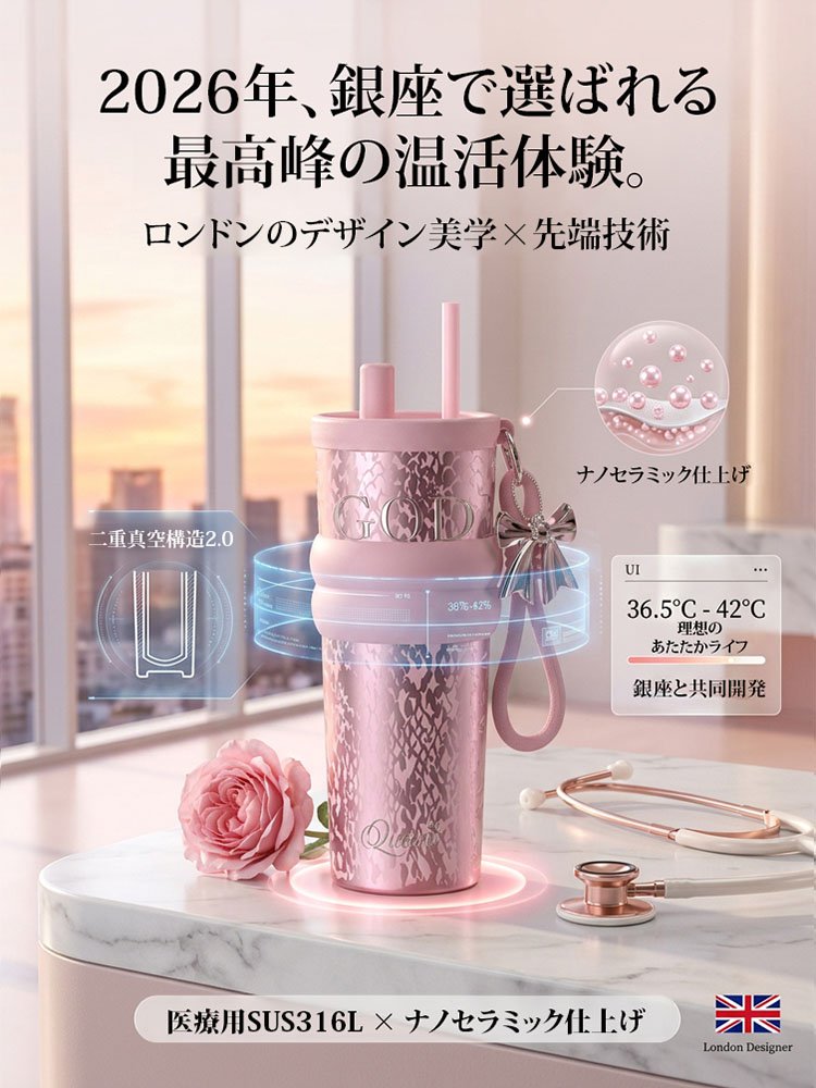 大容量真空断熱セラミックマグカップ（保温・保冷対応）