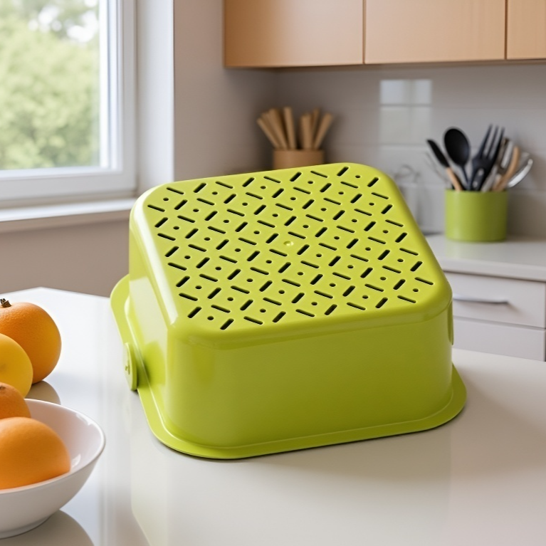 Modern kitchen fruit basket with efficient drainage