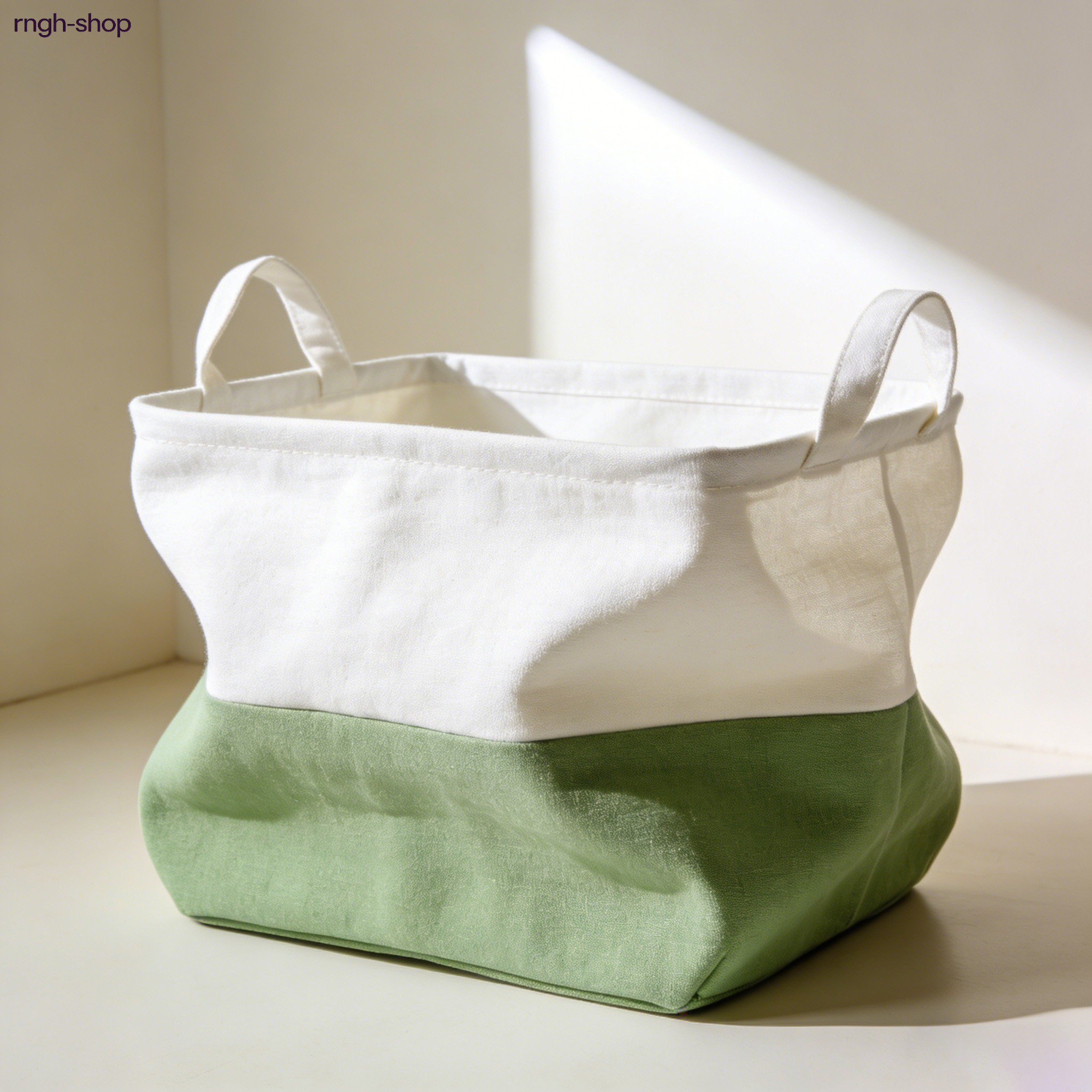 면과 린넨 혼방 소재의 수납 바구니 (3개)