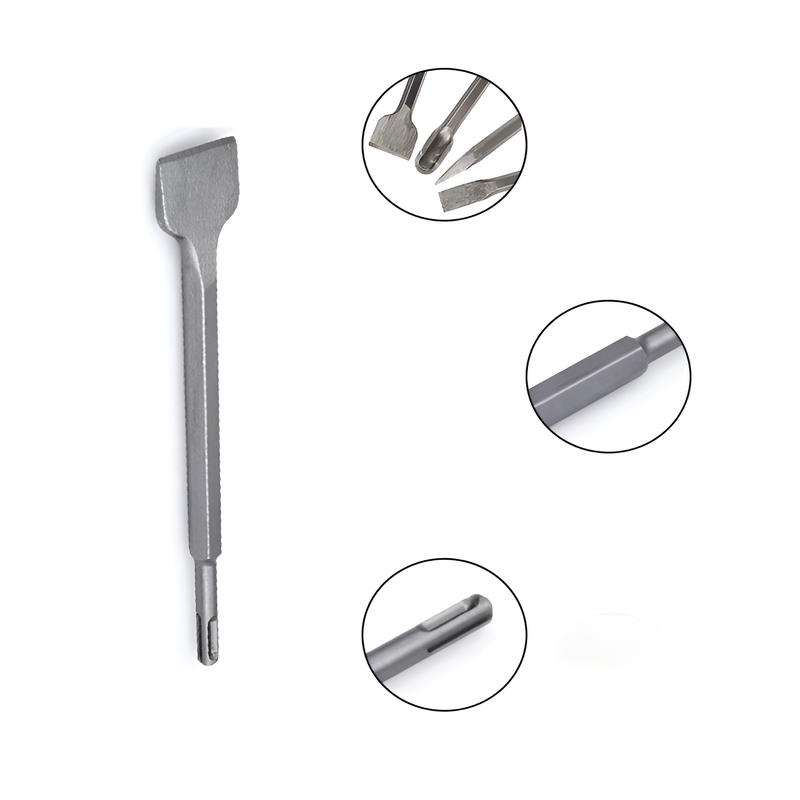 U型工具付き二溝ハンマードリルチゼルセット