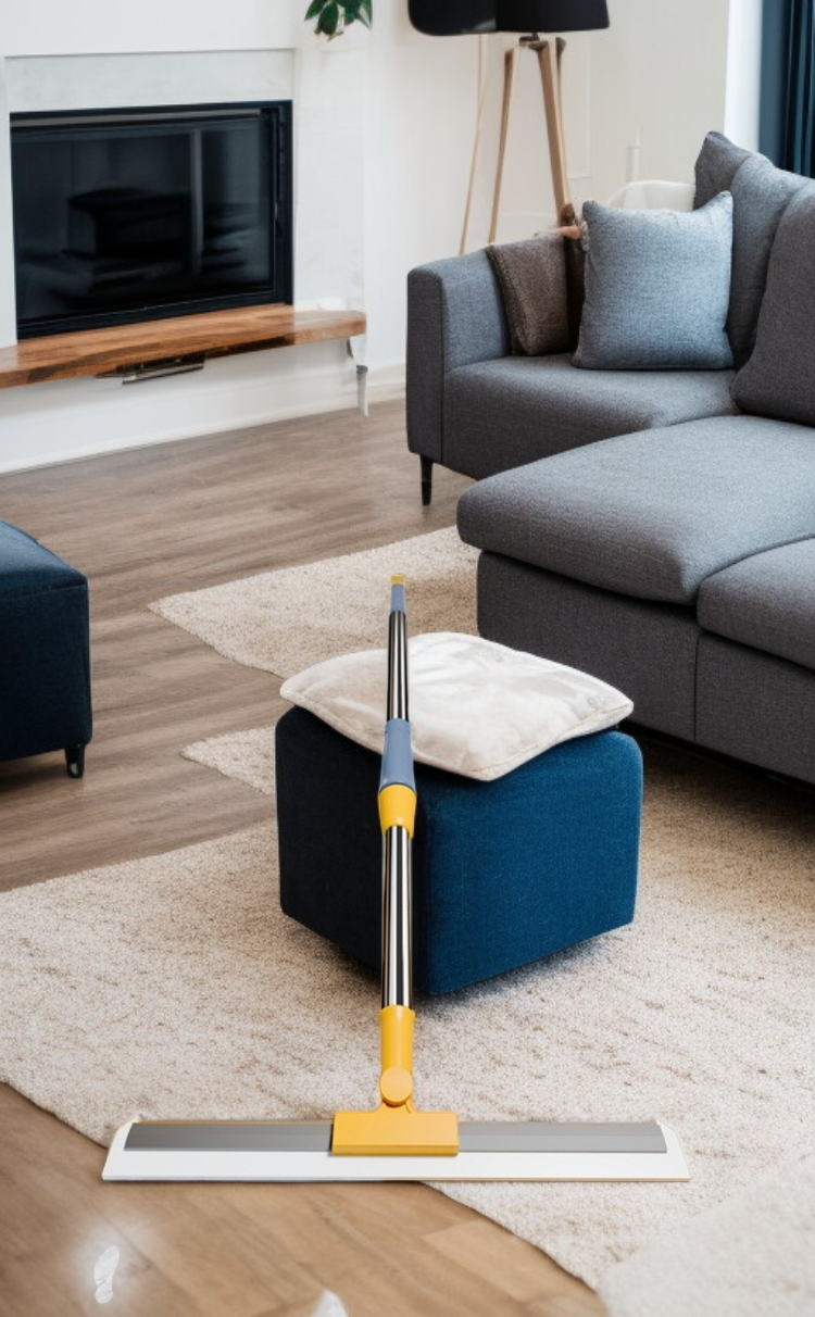 욕실 바닥 물기 제거 밀대 활용 예시