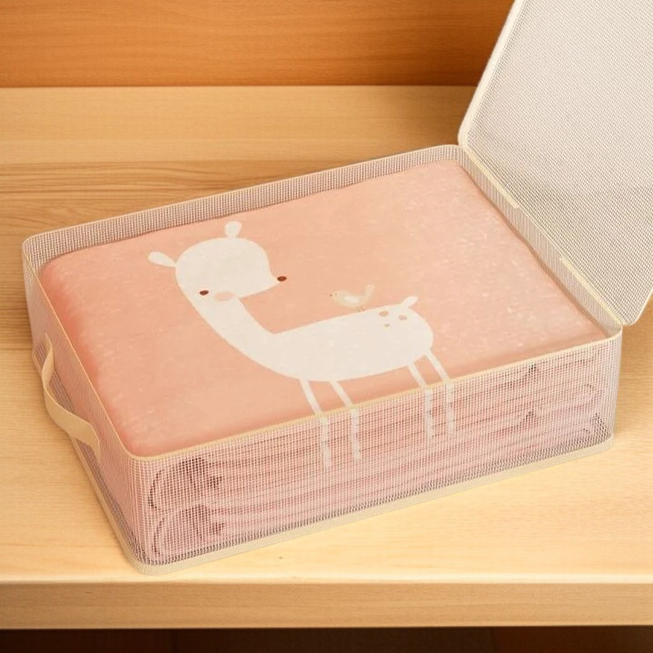 간절기 수납 가방 4종 세트 곰팡이 방지 의류 정리 가방 면 이불 수납 가방 칸막이 망사 옷장 수납 가방