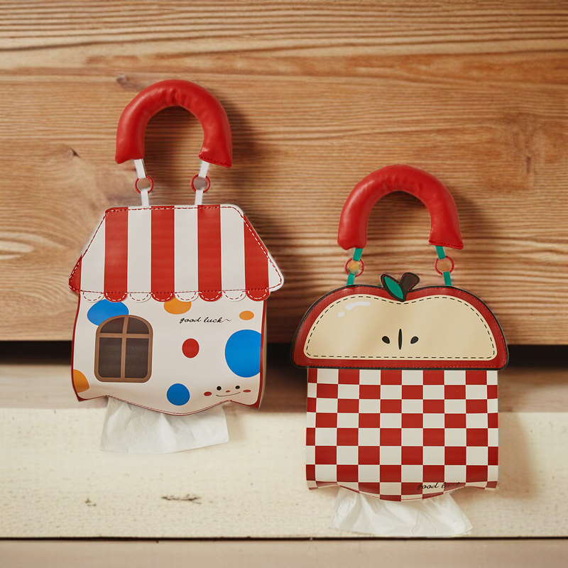 漫画の壁掛けティッシュバッグ防水壁掛けフェイスタオルロールペーパーボックスバスルームトイレットペーパーバッグ