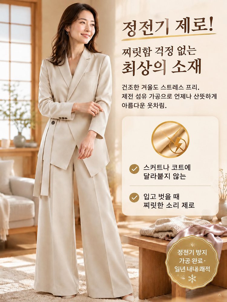 루즈핏의 젊고 감각적인 여성용 투피스