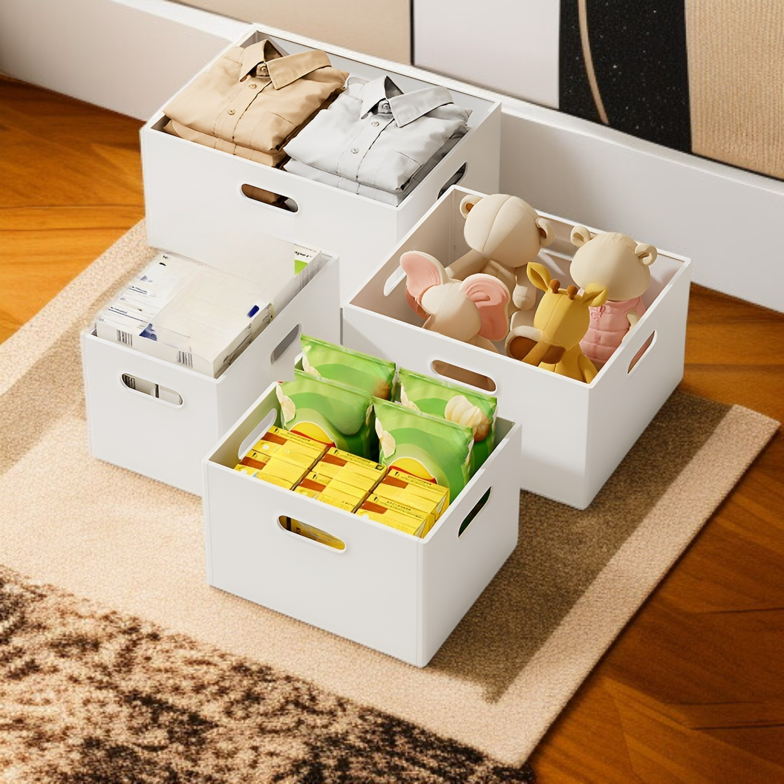 صندوق تخزين بلاستيكي لتخزين الملابس