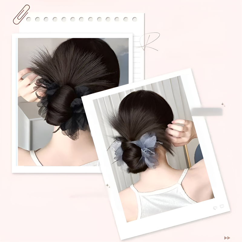 วิกผมมวยต่ำสำหรับผู้หญิง พร้อมกิ๊บติดผม