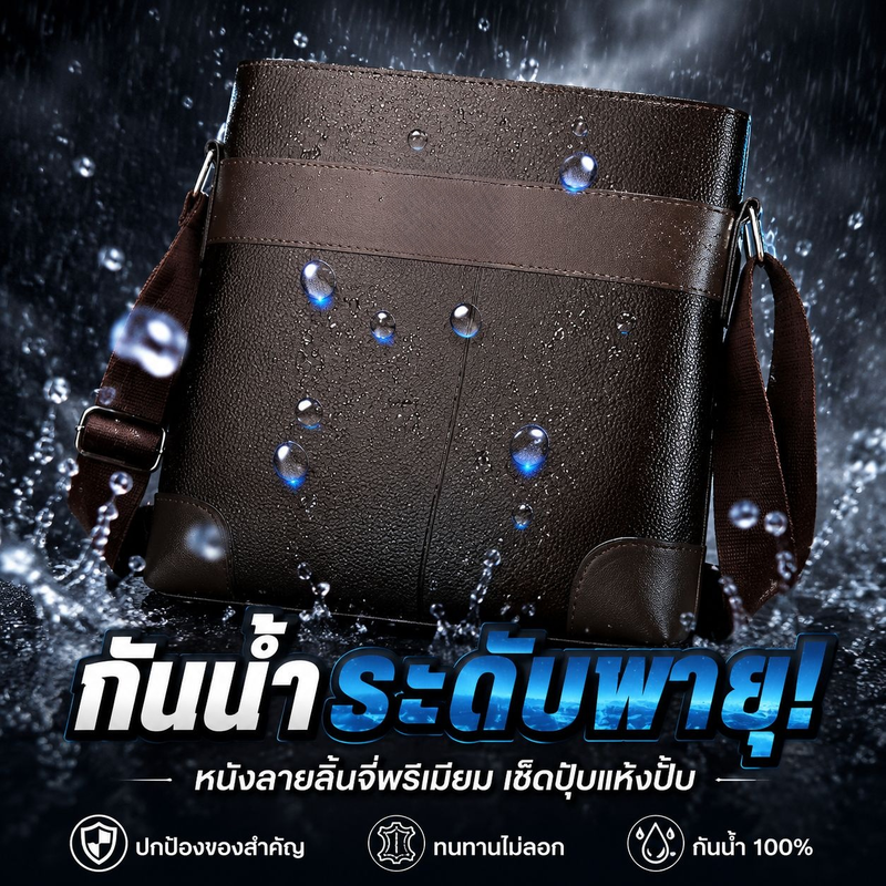 กระเป๋าคาดอกผู้ชายหนังแท้ สไตล์จิงโจ้
