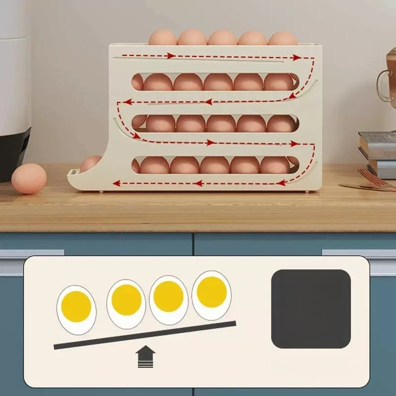 New Home Slide Egg Dispenser, Rolling Egg Storage Rack