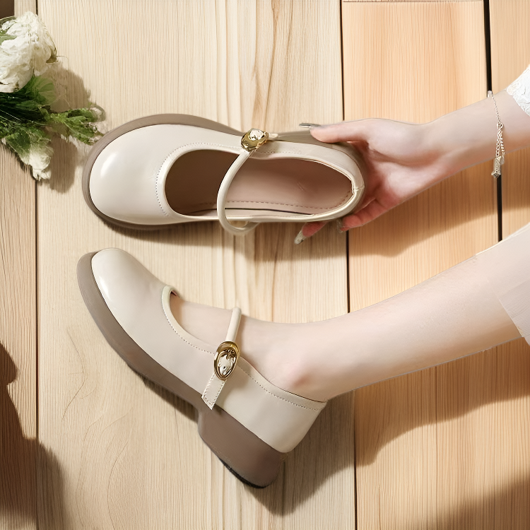 أحذية عصرية مقدمة مستديرة لون أسود