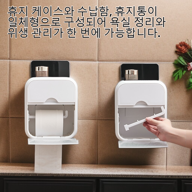 욕실 라이트 럭셔리 벽걸이 펀치 프리 두루마리 수납함 휴지통