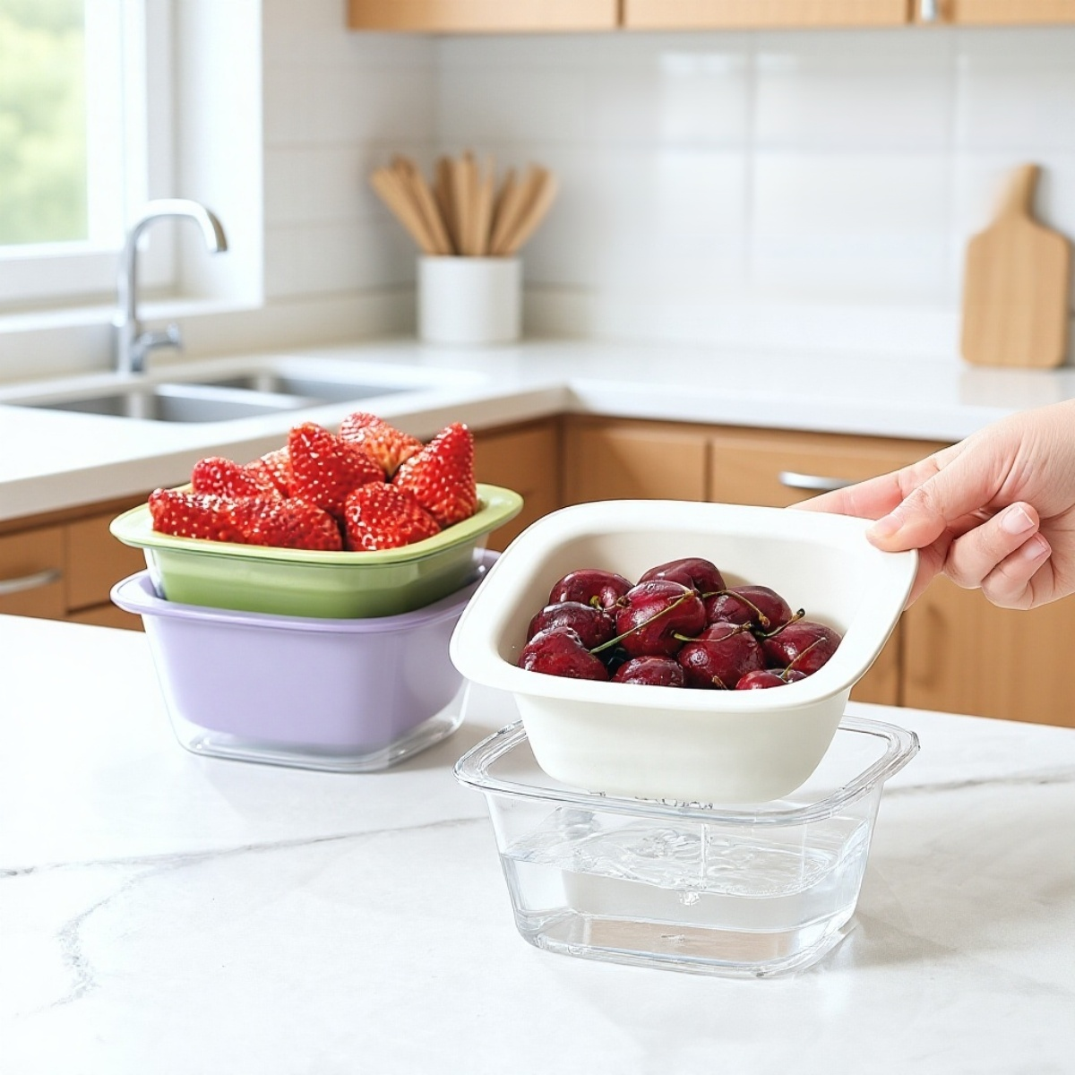 Multifunctional Mini Drain Basket Fruit Plate
