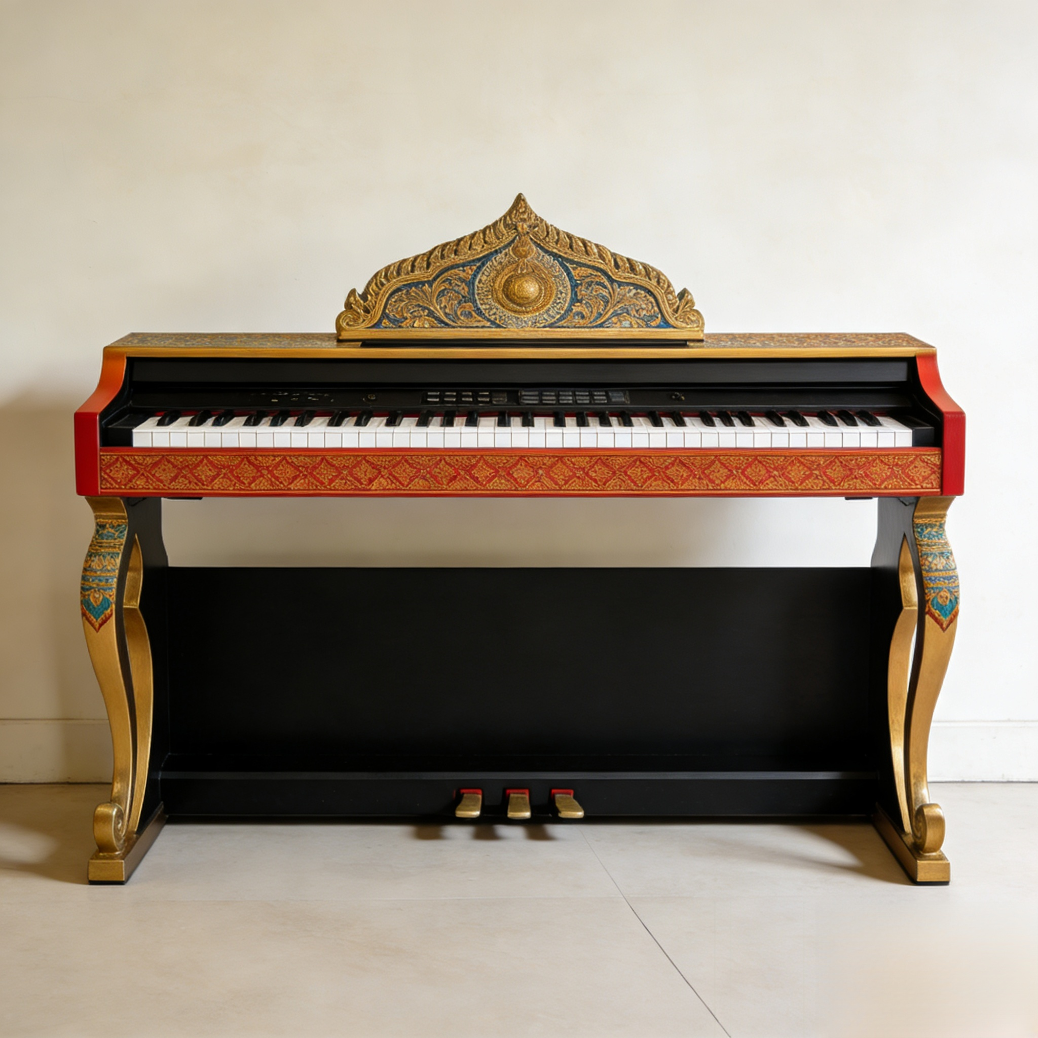 เปียโนโครงไม้สไตล์วินเทจ