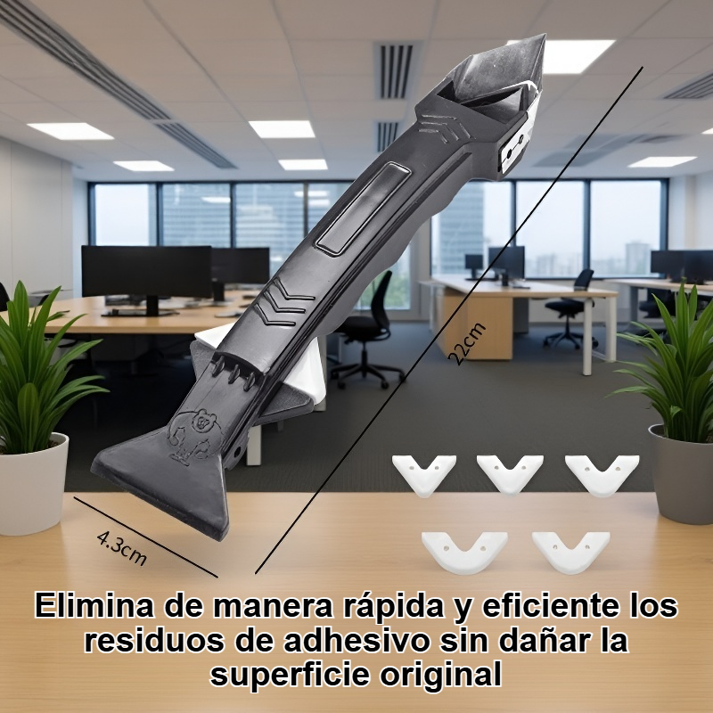 Herramienta eficaz para eliminar residuos de adhesivo.