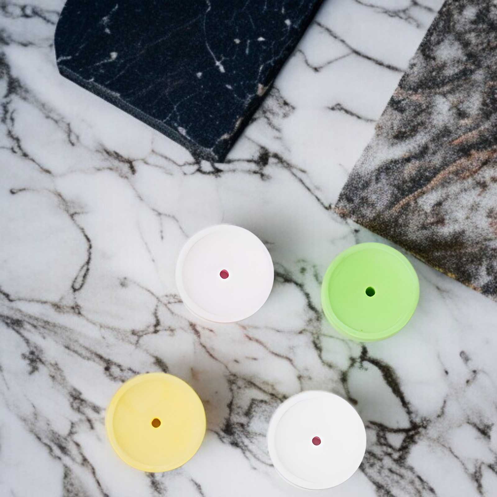 원형 미니 석고 향 플러그 전체 모습