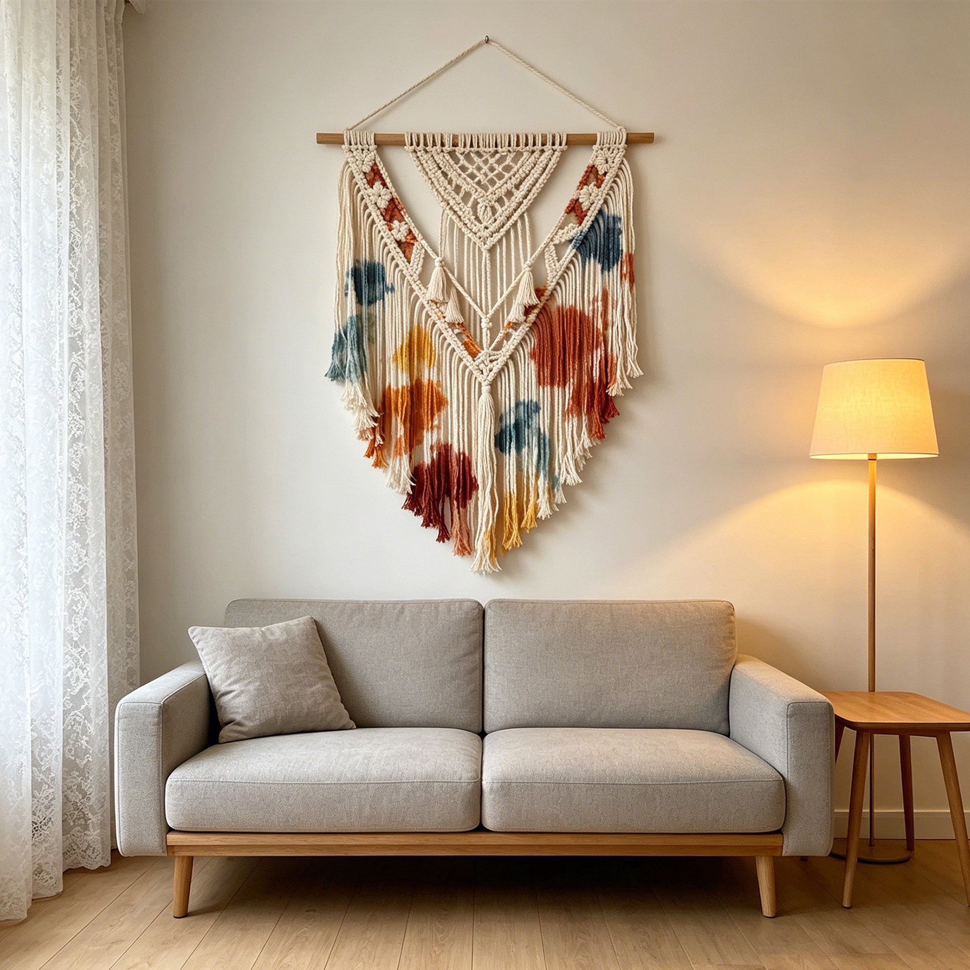 Wandteppich aus ethnischem Batikstoff