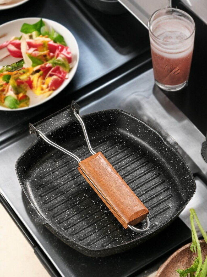 ガスコンロ対応のポータブルフライパン