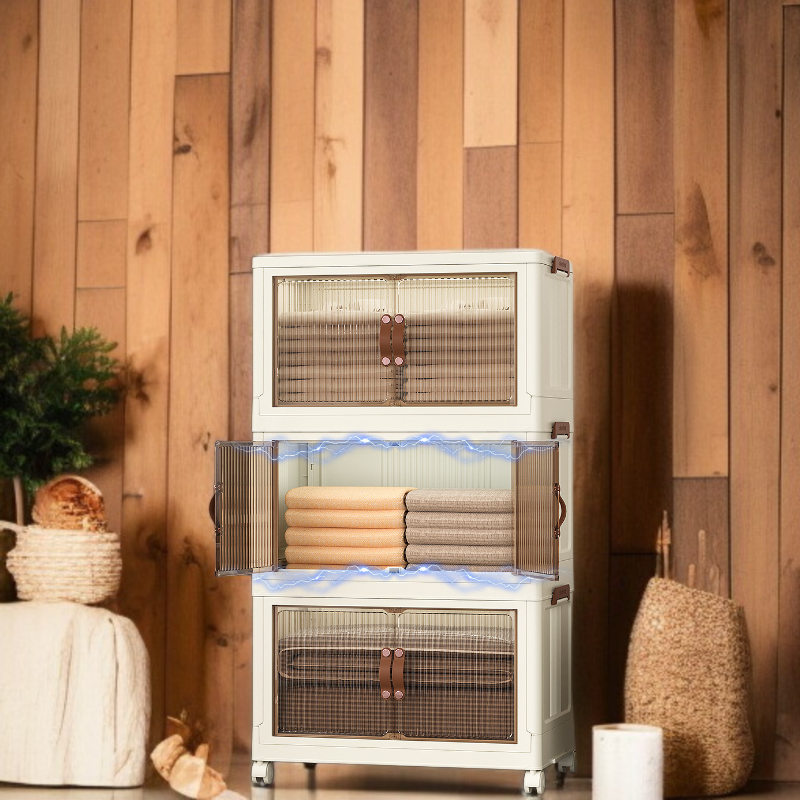 가정용 투명 플라스틱 수납함 옷장 수납함 접이식 수납장 옷 이불 장난감 수납함