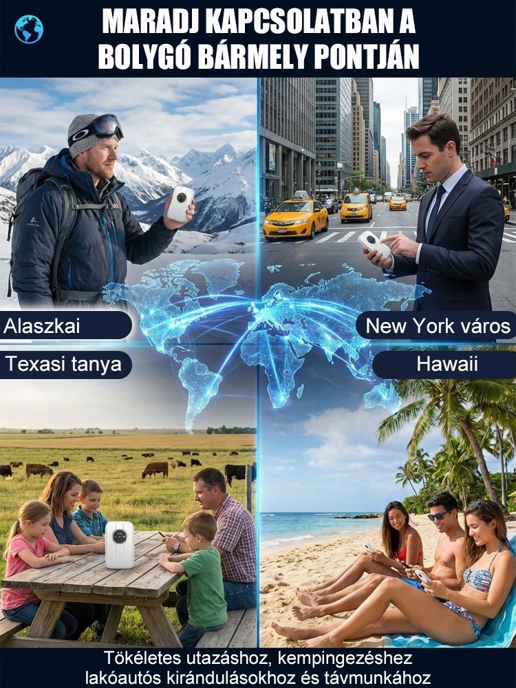 【Világszintű lefedettség, élethosszig tartó ingyenesség】Határtalan hordozható wifi