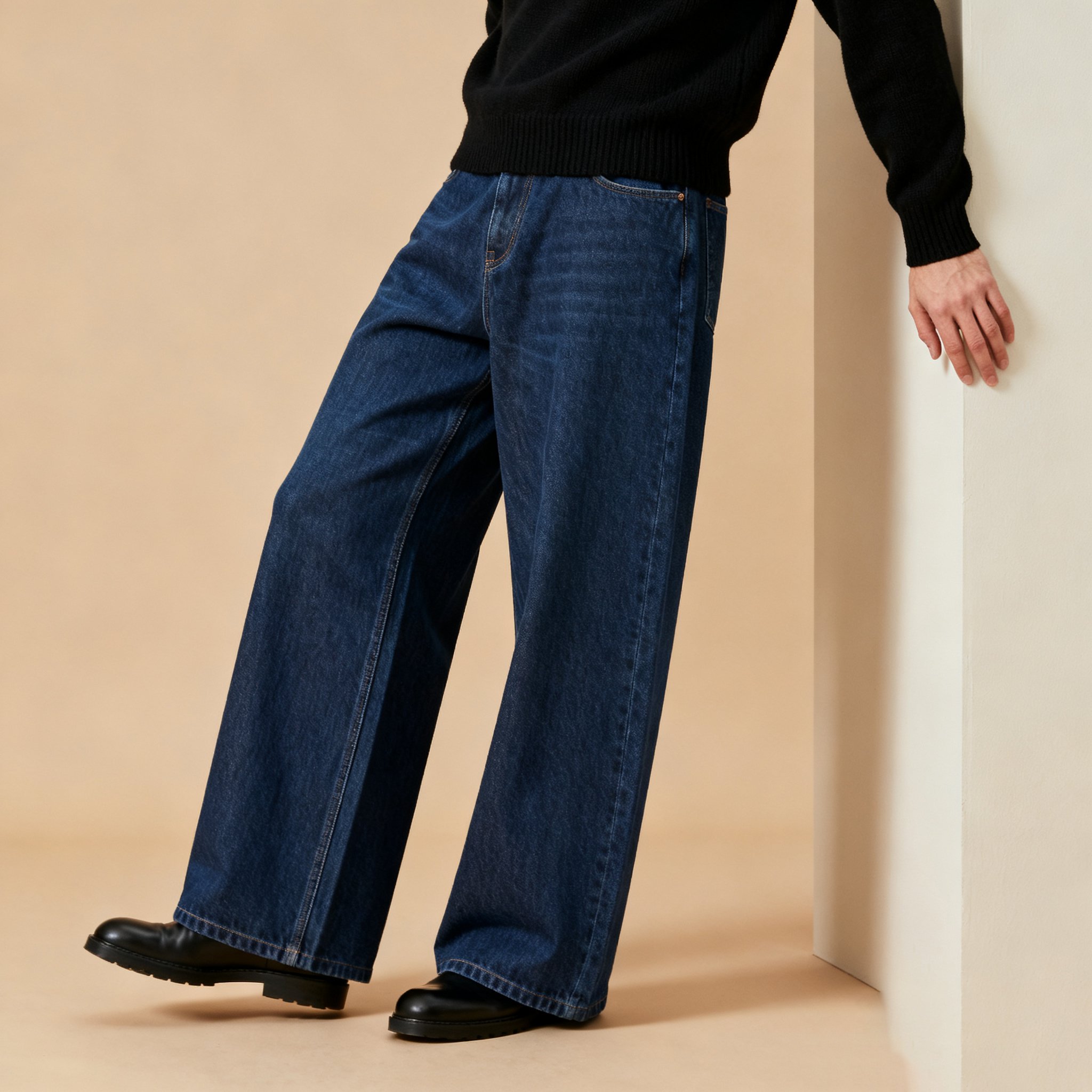 ストレートタイプジーンズの着用イメージ