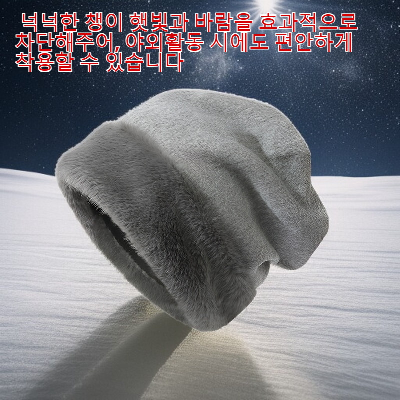 플러시 롤 챙 니트 모자