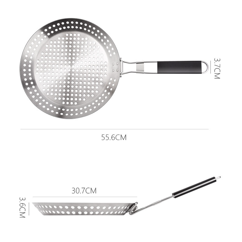 Portable hollow folding handle barbecue plate