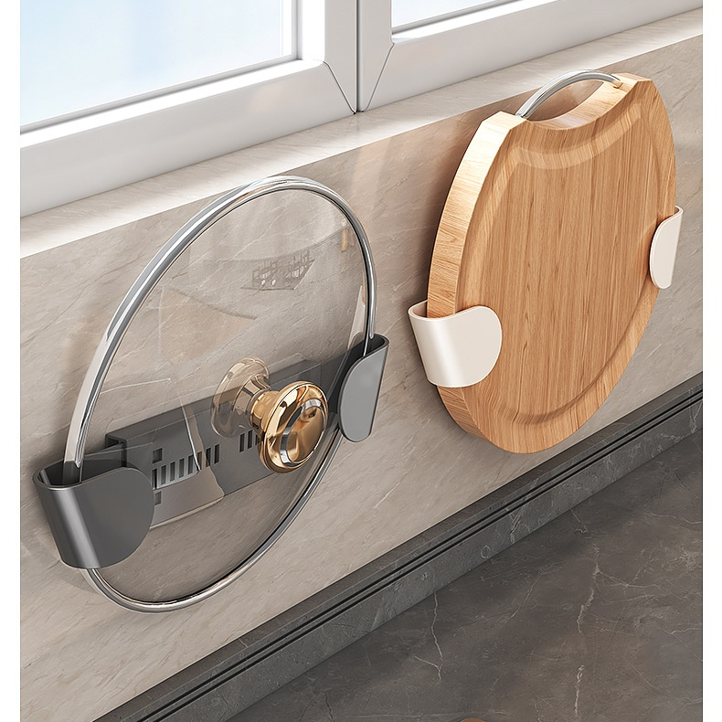 뚫지 않고 사용할 수 있는 조절 가능한 신축성 냄비뚜껑 거치대