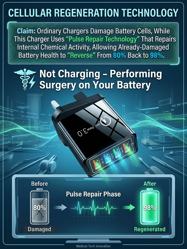 Triple Your Phone Lifespan. Smart 4-Port Charger. Pro Power Tech. 50% Off Today.