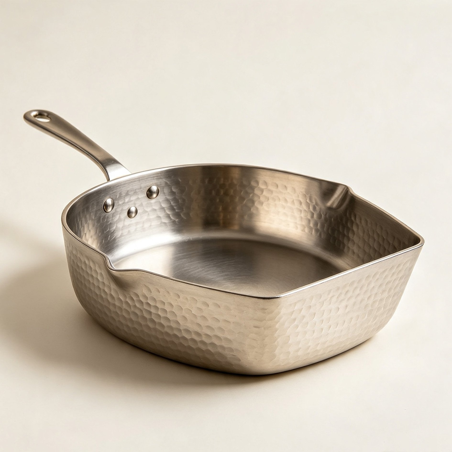 Hammered Stainless Steel Square Pot