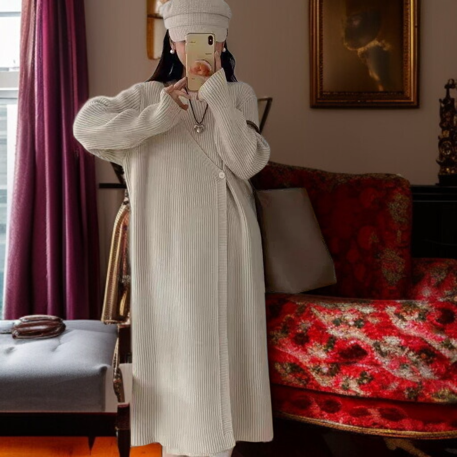 니트 루즈 원피스 원피스 의상 코디 캐주얼 루즈