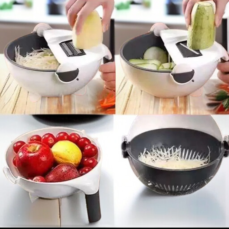 주방 다용도 채칼 감자채칼 절편기 야채를 씻고 물을 빼는 바구니