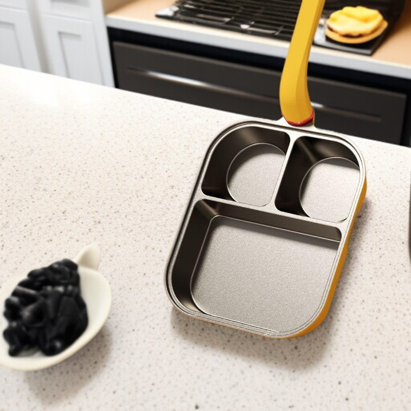 Titanium three-in-one frying pan breakfast pan non-stick pan fried egg hamburger thickened and deepe