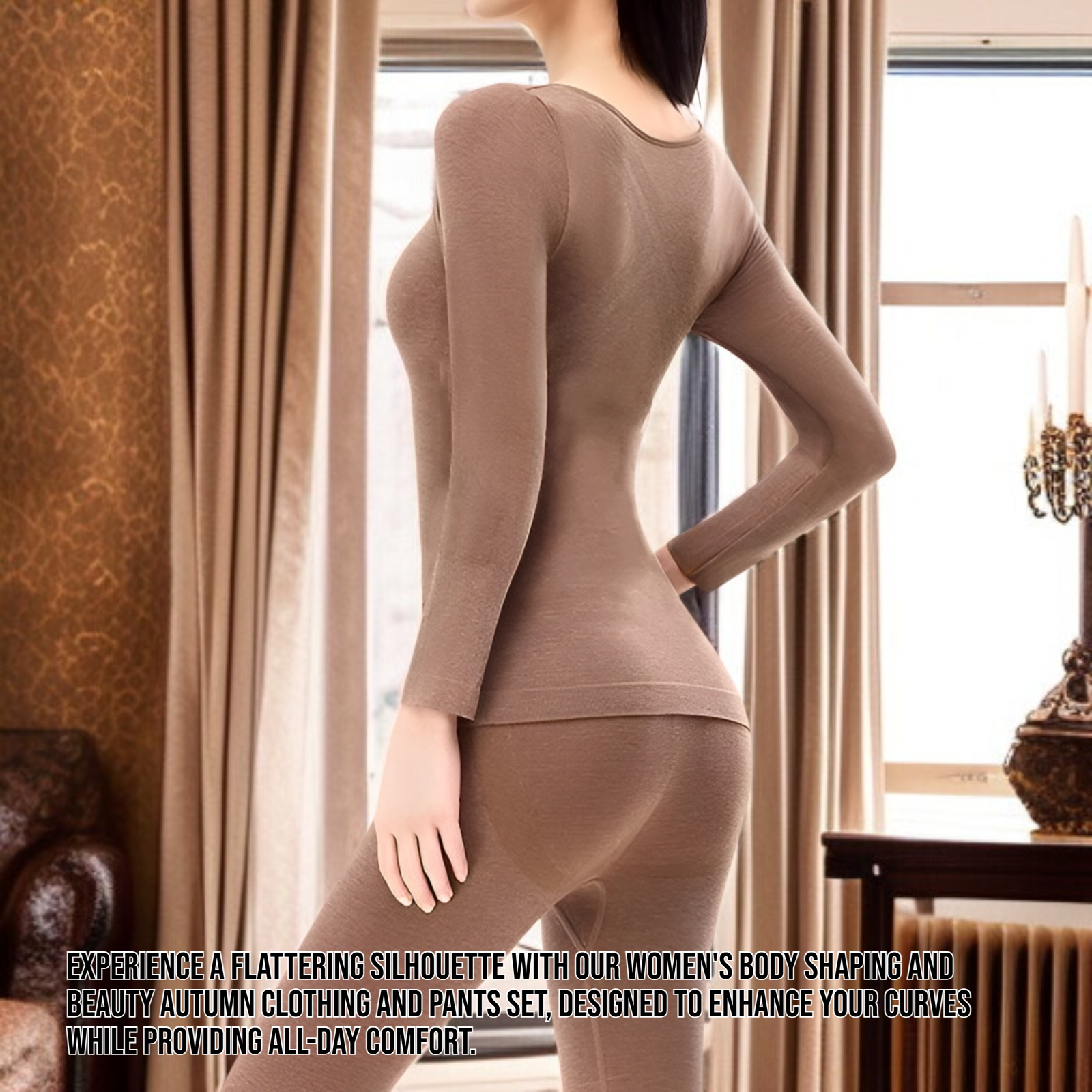 Women's body shaping and beauty autumn clothing and pants set