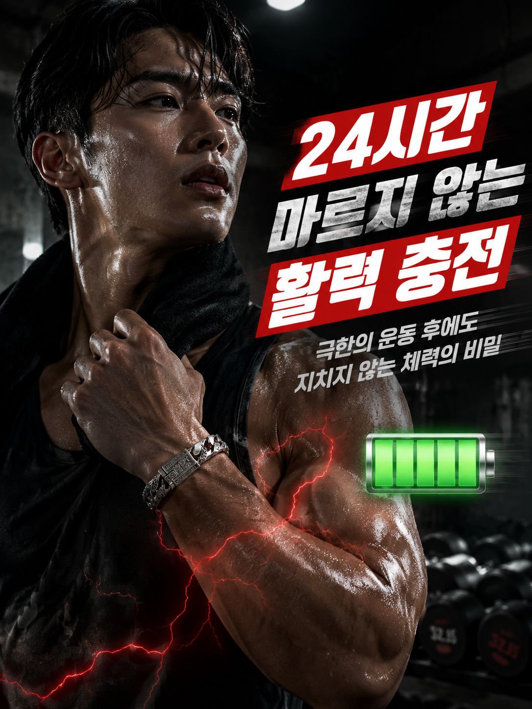 클래식 당초무늬 타이실버 마그네틱 팔찌